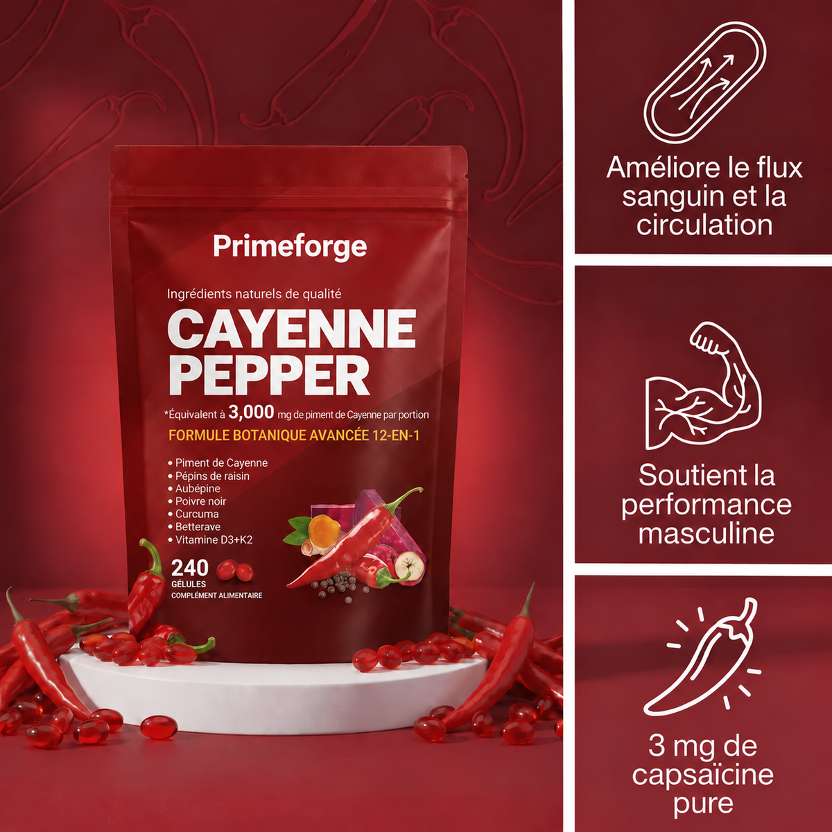Piment de Cayenne en softgels – Ayez une érection ferme jusqu’au bout. Tenez jusqu’à la fin.
